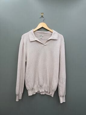 J.Crew Cotton Birdseye Knit Polo Sweater Men's Large Quiet Luxury